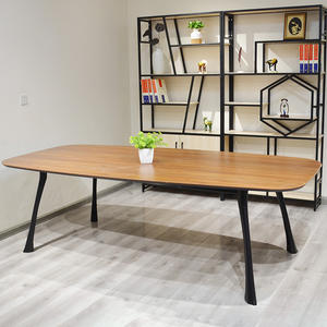 Mobilier de bureau bureau de conférence moderne en acier inoxydable bois patron exécutif PDG bureau salle de réunion table - Product Image 4