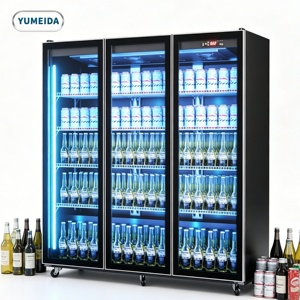 Enfriador de Bebidas Comercial, Refrigerador <span class=keywords><strong>Vertical</strong></span> de Exhibición, Refrigerador de Exhibición de Vino y Bebidas, <span class=keywords><strong>Congelador</strong></span> de 3 Puertas, Enfriador de Bebidas - Product Image 1
