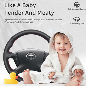 Accesorios de coche decoración Interior cuero Artificial costura a mano cubierta del <span class=keywords><strong>volante</strong></span> para <span class=keywords><strong>Toyota</strong></span> <span class=keywords><strong>Avensis</strong></span> 2007 - Product Image 4