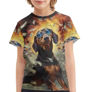 Print On Demand Kids Dog T Shirts Logo Clothing For Children O Neck Short Sleeve Toddler Boys Clothing T Shirt For Wholesale