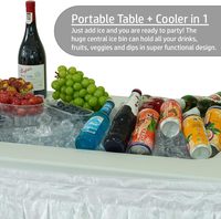 Meilleur prix Table de refroidisseur de glace pliante moderne en plastique blanc de 4 pieds avec jupe pour la fête