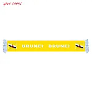 Wholesale Cheap Satin Factory Price All Kinds Of Countries Fan Scarf BRUNEI National Logo Scarf