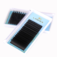 Plateau de cils plat noir jais, étiquette privée, ellipse, extension de cils classique, cils personnalisés, extensions de cils en cachemire