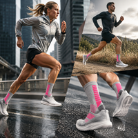 Chaussettes de course en laine mérinos anti-ampoules pour marathon et trail, avec coussinets de cheville, respirantes, personnalisables avec lettres et échantillon gratuit