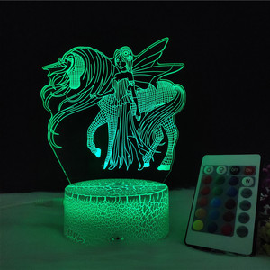 Bébé Enfants <span class=keywords><strong>anime</strong></span> licorne 3D Led Veilleuse <span class=keywords><strong>anime</strong></span> 7 Couleur Changeante Lampe De Table - Product Image 1