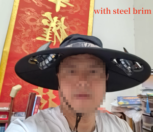 Vente en gros d'été Ventilateurs solaires Chapeau de pêche Chapeau de pêcheur à grand bord pour l'extérieur Chapeau de soleil avec deux ventilateurs Batterie 800MA - Product Image 3