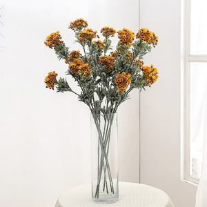 Fleur artificielle en soie à 3 têtes effet flocon de neige pour décoration d'hôtel, de maison et de mariage, arrangement floral, plante verte - Product Image 4