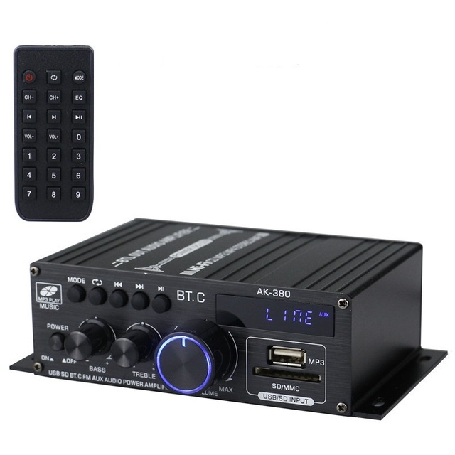 Audio Power Amplifier AK380 BT Car Home 12v Power Amplifier