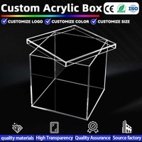 Boîte de rangement et de présentation multifonctionnelle en PMMA, transparente, moderne et écologique, fabriquée sur mesure en usine, pour bureau, en une seule pièce