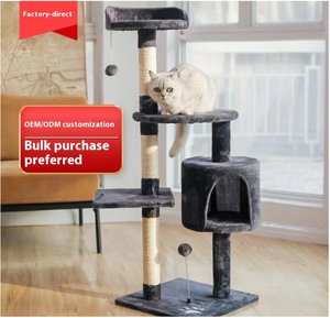 Benutzer definierte interaktive Katzen spielzeug Sisal Seil Plüsch Haustier Holz <span class=keywords><strong>Scratcher</strong></span> Moderne Luxus Classic Indoor Kratz baum für Indoor Katzen - Product Image 5