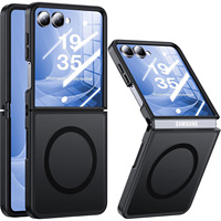Étui pour Samsung Z Flip 7/8, coque de téléphone pliable, finition mate, protection magnétique, deux-en-un, bord souple, dos rigide en acrylique