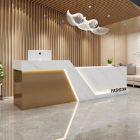 Comptoir de réception moderne avec tiroir pour boutique, salon de beauté, salon de coiffure, magasin de vêtements - Design de luxe léger