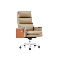 Chaise de bureau de direction ergonomique en cuir de luxe, design moderne pour bureau à domicile, finition chromée en acier inoxydable, hauteur de siège réglable