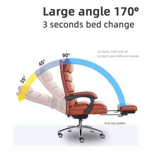 Sofá Reclinable de Lujo de Alta Gama con Respaldo Alto, Silla Ejecutiva para Oficina/Hogar en Color Blanco, Marrón, Café y Negro para Sala de Estar - Product Image 2