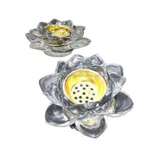 Glazen Lotus Kandelaar Kaarshouder Huishouden Europese Kristal Boeddha Aanbidding Voor Boeddha Lamp Boter Lamphouder