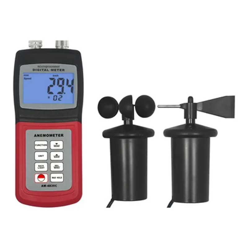 AM-4836C Portable Digital LCD Display Bluetooth Wind Speed Meter Air Flow Measurement Ultrasonic Anemometer