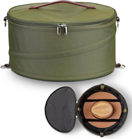 Gros Grand Rond Empilable Pop-up Conteneur Chapeau Mallette De Rangement Avec Cuir Poignée De Transport Sangle Voyage Chapeau Sac De Rangement