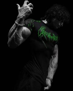 Camiseta Deportiva con Estampado Gótico 2026, Tejido de Alta Elasticidad, Cuello Redondo, Ideal para Deportes y Ocasiones Casuales - Product Image 2