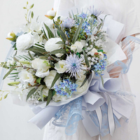 Papier d'emballage de bouquet imprimé à motif de dentelle transparente Plastique OPP étanche avec revêtement PE pour les fleuristes