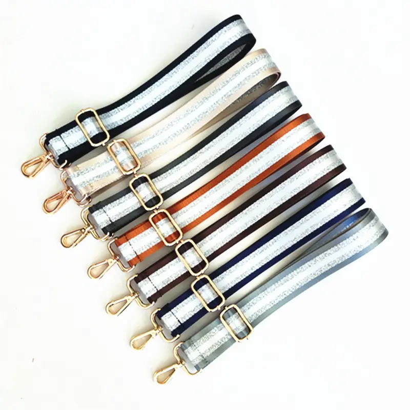 New design bag parts bag accessories colored stripes polyester adjustable shoulder bag long strap Replaceable hook color