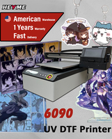 Impresora UV DTF automática 6090, rollo de inyección de tinta de cama plana XP600 para película AB de 60cm, máquina de tinta UV adhesiva para película de plástico