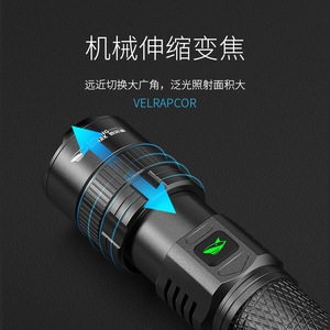 ไฟฉายฉลามยิ้ม ซูมได้ ชาร์จไฟได้ แอลอีดี อลูมิเนียมอัลลอยด์ ความสว่างสูง - Product Image 3