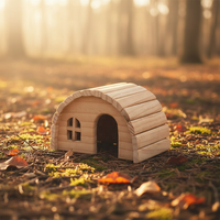 Nichoir en bois écologique et naturel pour hamsters nains, adorable maison de fée à mâcher (7x5x4 pouces)