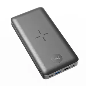 Banco de energía de 20000Mah para carga inalámbrica, Powerbank de carga rápida para teléfono inteligente Universal