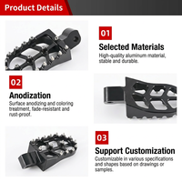 Pédales larges antidérapantes personnalisées en aluminium aérospatial CNC, ajourées et légères, pour CFMOTO Yamaha Zontes (vente en gros aux concessionnaires)