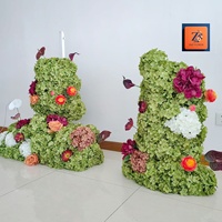 Décoration Florale Artificielle pour Bar à Desserts, Mariage, Lys Bourgogne, Hortensia, Événement, Bar à Cocktails, Comptoir, Fournitures de Fête, Décoration de Fond