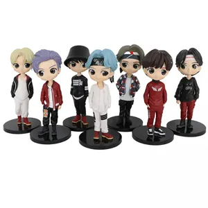 New arrival Qposket Bangtan Boys Tiny Tan figures PVC action figures Kpop star doll toy for kids birthday gift cake topper