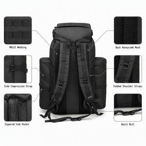 Sac à dos tactique LUPU 100L, imperméable, camouflage, sac à dos Molle, sac à dos à enroulement, randonnée, camping, sac de survie - Product Image 3