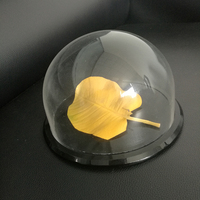 Couvercle de présentation moderne en acrylique noir, écologique, recyclable, de luxe, en forme de dôme, anti-poussière, transparent, léger, avec base brillante pour gâteaux