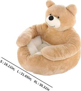 Cama para perros con forma de oso de peluche, modelo <span class=keywords><strong>2026</strong></span>, con brazos, cama adorable para perros pequeños, camas cómodas y suave - Product Image 3