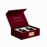 Boîtes de parfum pour homme en verre personnalisées, couleur CMYK, faites à la main, avec couvercle magnétique noir en carton, boîte cadeau personnalisée
