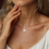 Hypoallergénique Fine Cadeau Bijoux En Argent Sterling Tortue Pendentif Collier Charme Minimaliste Animal Bijoux pour Femmes/Hommes