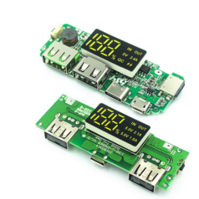 5V2.4A 2A 1A dual USB output with display boost module 18650 lithium battery digital display charging module....