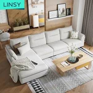 Linsy轻豪华北欧风格布艺沙发组合客厅小户型家具套装S016