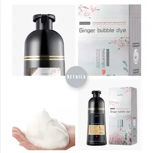 400ml saç boyası şampuan Guangzhou üretici özel etiketi amonyak ücretsiz doğal bitkisel kalıcı saç boyası şampuan