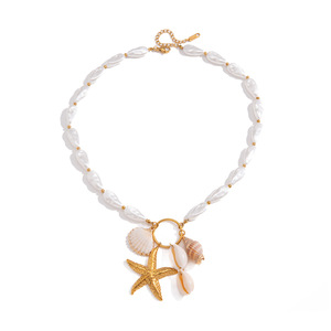 Collier en acier inoxydable avec pendentif étoile, idéal pour les vacances à la plage, chaîne de clavicule élégante et chic pour femme, bijoux d'été - Product Image 5