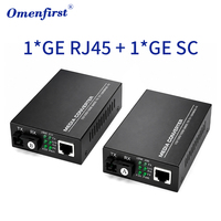 Konverter Gigabit Ethernet ke Serat Optik 1 RJ45 1 SC BiDi Port TX1310nm RX1550nm 1000Mbps Media Converter Pasangan A/B DC 5V