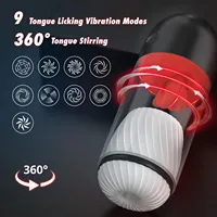 LEPIN LP-Y066 Dispositivo di Masturbazione Maschile Controllato da App, Vibratore Multifrequenza a Forma di Tazza, Giocattolo Sessuale con Lingua Rotante