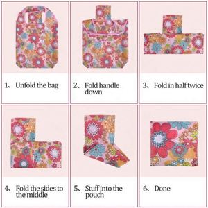 Custom Logo Reusable Groceries Shopping <b>Foldable</b> Washable Tote <b>Bags</b> Eco-Friendly With Attached Pouch - Product Image 5