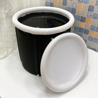 Baignoire pliable gonflable en PVC pour adultes avec couvercle, baignoire portable pliable pour la cryothérapie, capacité de plus de 60 gallons