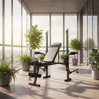 Équipement de gym, équipement de gym à domicile, banc de musculation Excel avec support pour haltères et support pour squats, banc de musculation en métal pour entraînement avec haltères