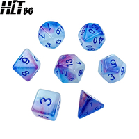 Ensemble de dés polyédriques en acrylique personnalisés de 7 pièces pour jeux de rôle sur table, jeux de rôle DND, fabrication OEM, vente en gros