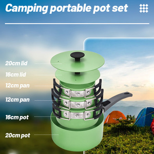 Ustensiles de cuisine de camping portables pliables en aluminium léger Cuisine en plein air Matériaux écologiques compacts et portables - Product Image 2