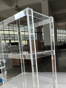 Étagère de rangement multi-niveaux en acrylique au design français moderne pour salle de bain, toilettes, douche et balcon - Étagère de présentation au sol - Product Image 1