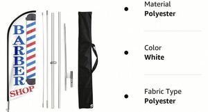 ธงชายหาดรูปทรงหยดน้ำ/สี่เหลี่ยมผืนผ้า ขนนก สำหรับโฆษณากลางแจ้ง คุณภาพสูง สำหรับร้านตัดผม - Product Image 5