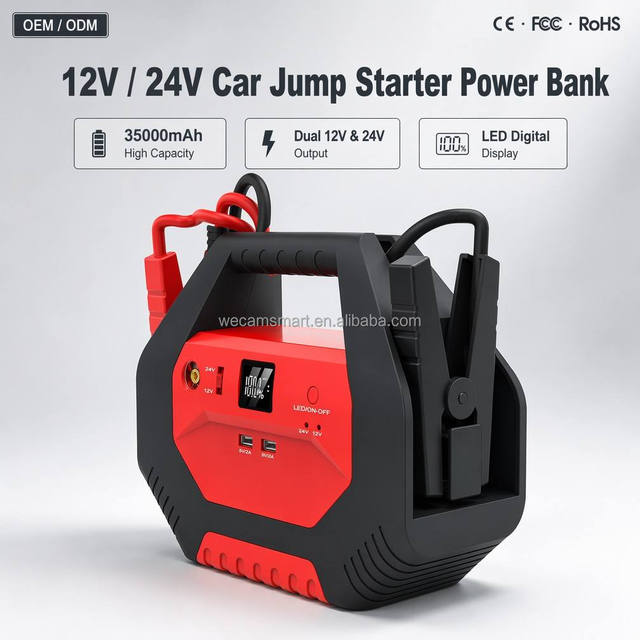12V/24V Waterproof Truck Power Pack Jump Starter 36800mAh Car Booster 3000A Battery Car Emergency Power Jumper